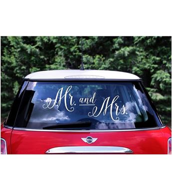 Pegatinas Mr. and Mrs. para Coche de Boda