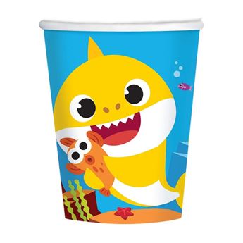 Vasos Baby Shark cartón (8 unidades)