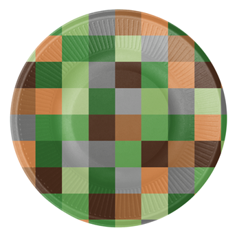 Platos de Minecraft TNT Party cartón 23cm (8 unidades)