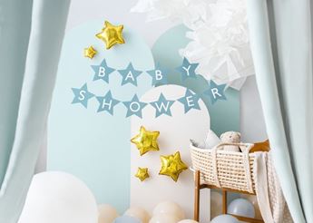 Banderín Baby Shower Estrellas Azul Claro (3m)