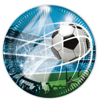 Platos Fútbol Gol cartón 23cm (8 unidades)