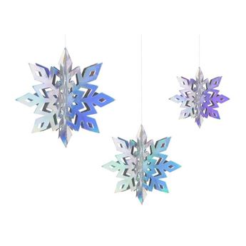 Decorados Colgantes Copos de Nieve Iridiscentes (6 uds.)