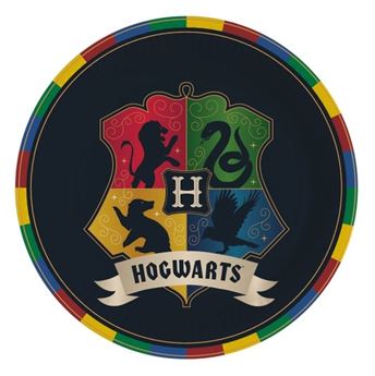 Platos Harry Potter Casas Hogwarts cartón 23cm (8 unidades)
