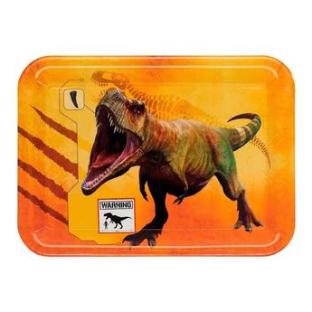 Bandeja Dinosaurio T-Rex Plástico Duro Reutilizable (35x25cm)