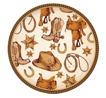 Platos Country Western cartón 22cm (6 unidades)