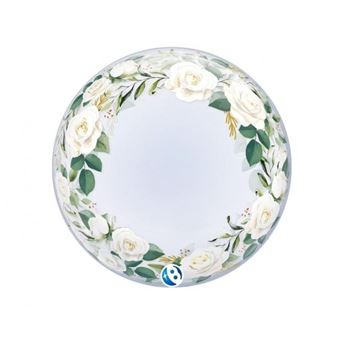 Globo Bubble Flores Transparente SIN VALVULA (1 unidad)