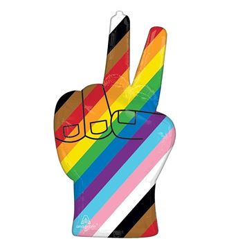 Globo Orgullo Forma Mano Paz (45 x 83cm)