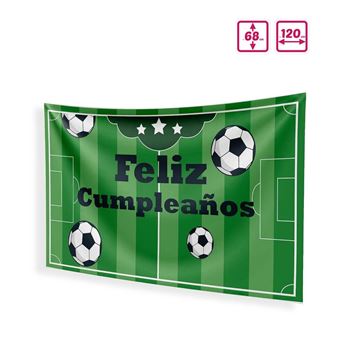 Fondo Pared Cartel Feliz Cumpleaños Fútbol Tela