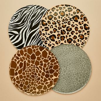 Platos Animal Print cartón 22.5cm (8 unidades)