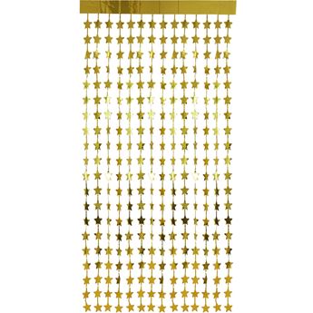 Cortina Decorativa Estrellas Doradas (2m x 1m)
