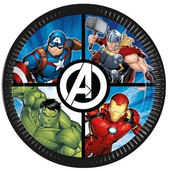Platos Los Vengadores Marvel cartón 23cm (8 unidades)