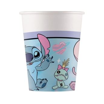 Vasos Angel y Stitch cartón 200ml (8uds)