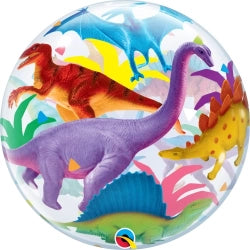 22" BURBUJA ÚNICA 001CT DINOSAURIOS COLORIDOS