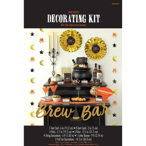 KIT DE DECORACIÓN PARA CERVEZA PAPEL DE BARRA / PAPEL DE ALUMINIO / MADERA 23 PIEZAS 274 CM / 182 CM / 5 - 40,6 CM