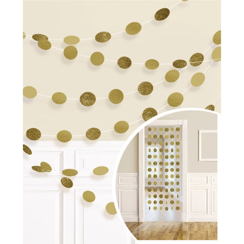 DECORACIONES DE 6 CUERDAS BRILLAN LÁMINA DE ORO 213 CM