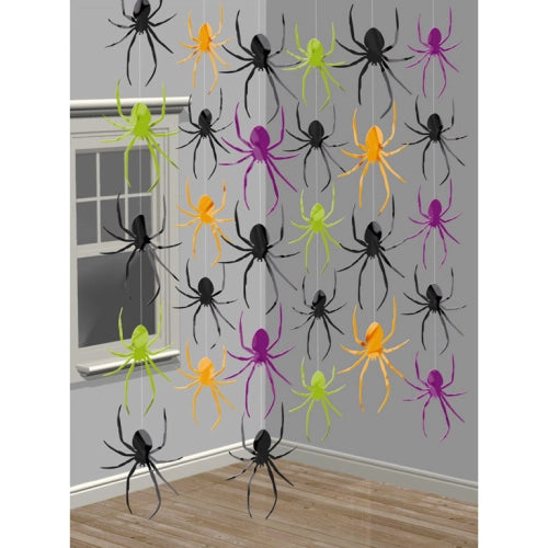 DECORACIONES DE 6 CUERDAS DE LÁMINA DE ARAÑA 213 CM