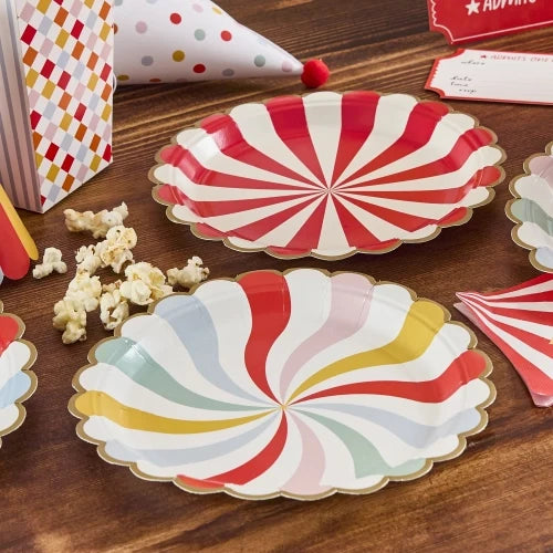 PLATOS DE PAPEL CIRCO - PACK DE 8