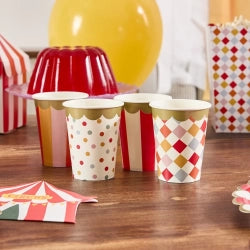 VASOS DE PAPEL CIRCO - PAQUETE DE 8