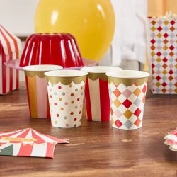 VASOS DE PAPEL CIRCO - PAQUETE DE 8