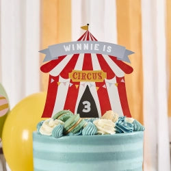 TOPPER DE TARTA DE CARTAS PERSONALIZABLE CIRCUS