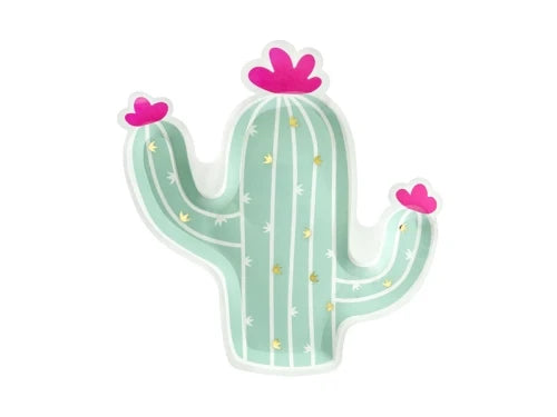 PLATOS DE PAPEL CACTUS, MEZCLA, 23X24CM (1 PKT / 6 PC)