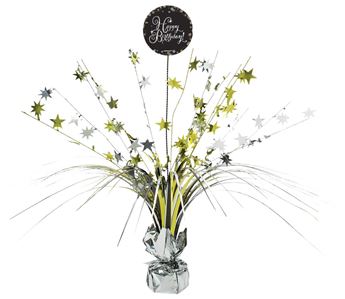 Centro de Mesa Happy Birthday Elegante
