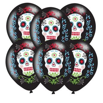 Globos Catrina Día de los Muertos Látex (6 unidades)