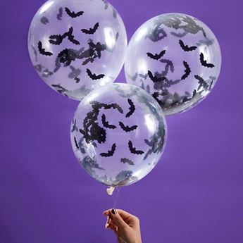 Globos Confeti Murciélagos Halloween (5 uds.)