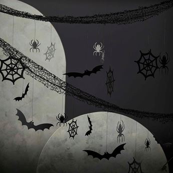 Decoración Set Halloween Arañas y Murciélagos