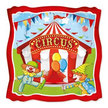 Platos Circo Party infantil cartón 24cm (8 unidades)