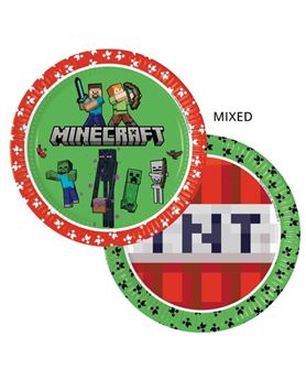 Platos de Minecraft cartón 23cm (8 unidades)