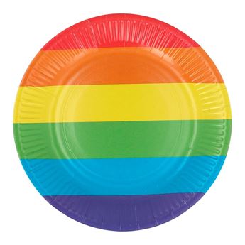 Platos Arcoíris Orgullo LGBT cartón 23cm (8 uds.)