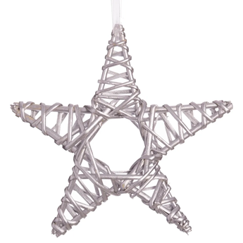 Colgante Estrella Mimbre Plata (25cm)