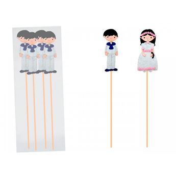 Pinchos Brocheta Chuches Comunión Fieltro Niña 35cm (4 unidades)