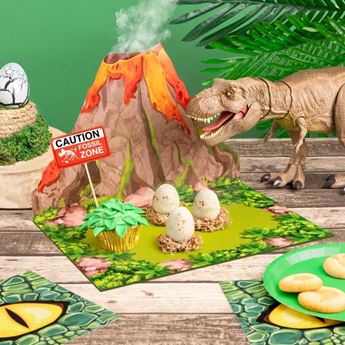 Bandeja Volcán para Fiesta Dinosaurios 26 x 39 cm