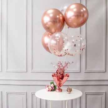 Centro de Mesa Oro Rosa para Globos (72cm)