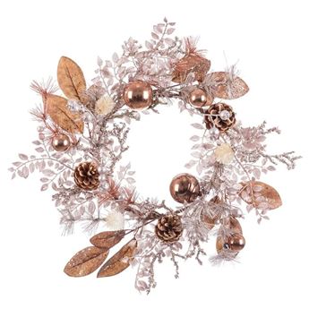 Corona Navideña Decorativa Cobre (45cm)