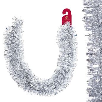 Espumillón Plata Brillo (180cm x 7cm)