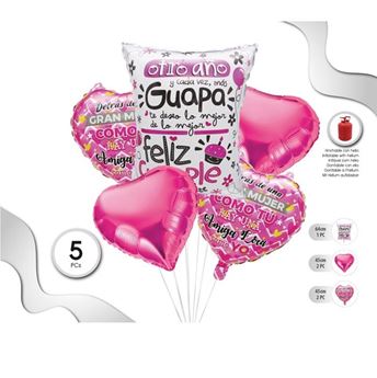 Bouquet Globos Amigas Felicidades (5uds)
