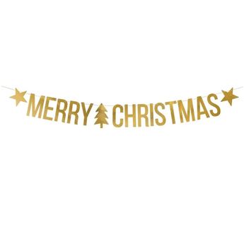 Banner Feliz Navidad Dorado Elegante (150cm)