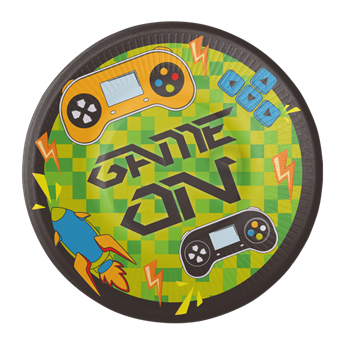 Platos Fiesta Videojuegos cartón 18cm (8 unidades)