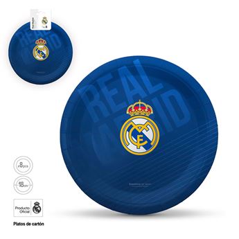 Platos Real Madrid – Azul Marino con Escudo (8 uds, 18 cm)