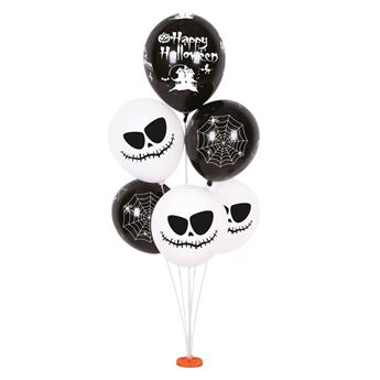 Bouquet Globos Fantasmas y Arañas Halloween Látex (6 unidades)