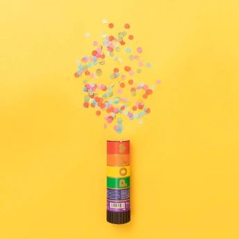 Mini Cañón Confeti Multicolor Biodegradable 15cm (1 unidad)