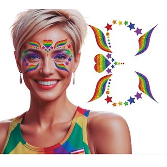 Maquillaje Accesorios Joyas Adhesivas Arcoíris Glitter