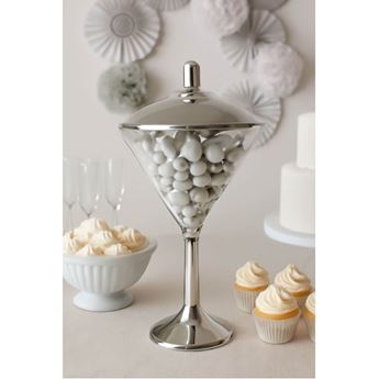 Bol Copa Martini Elegante Candy Bar Plateada (25cm)