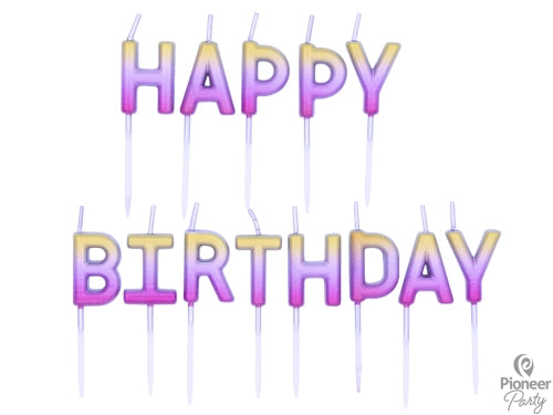 VELAS FELIZ CUMPLEAÑOS OMBRÉ ORO ROSA