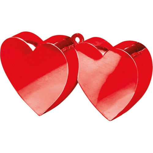 PESO GLOBO DOBLE CORAZÓN ROJO
