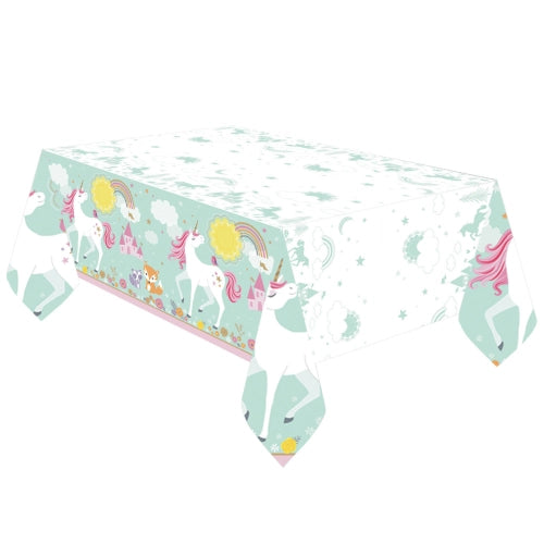 CUBIERTA DE MESA DE PLÁSTICO MÁGICO UNICORNIO 137 X 243 CM