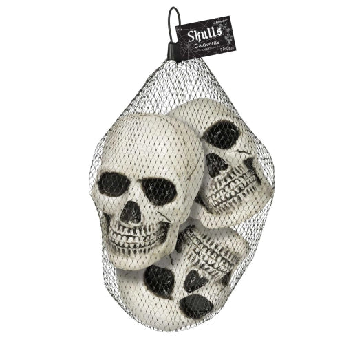 3 CALAVERAS DE PLÁSTICO NOCHE DE MIEDO 10 X 10 CM